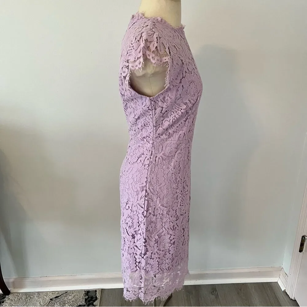 NEW Violet Floral Lace Cap Sleeve Cocktail Dress Size Small - Picture 6 of 9